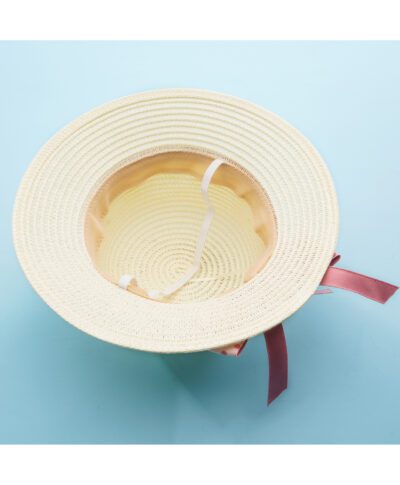 Babyhug Bow Applique Straw Hat With Sling Bag - White - Image 4