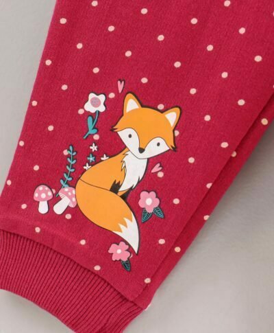 Babyhug Full Length Lounge Pant Fox Print Red...