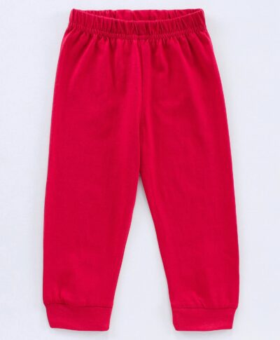Babyhug Full Sleeves Night Suit Star Print - Light Grey Red - Image 3
