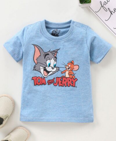 Babyhug Half Sleeves T-Shirt Tom & Jerry Print - Blue