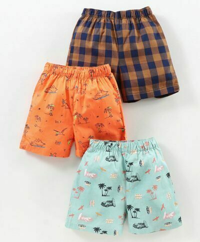 Babyhug Woven Boxers All Over Print Pack of 3 - Multicolor