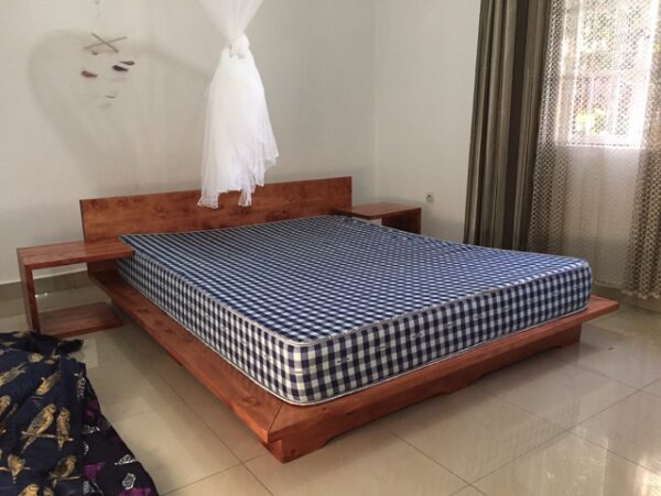 Stained Cypress Wood Bed