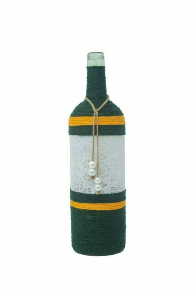 Decorated Yellow, White and Green Bottle