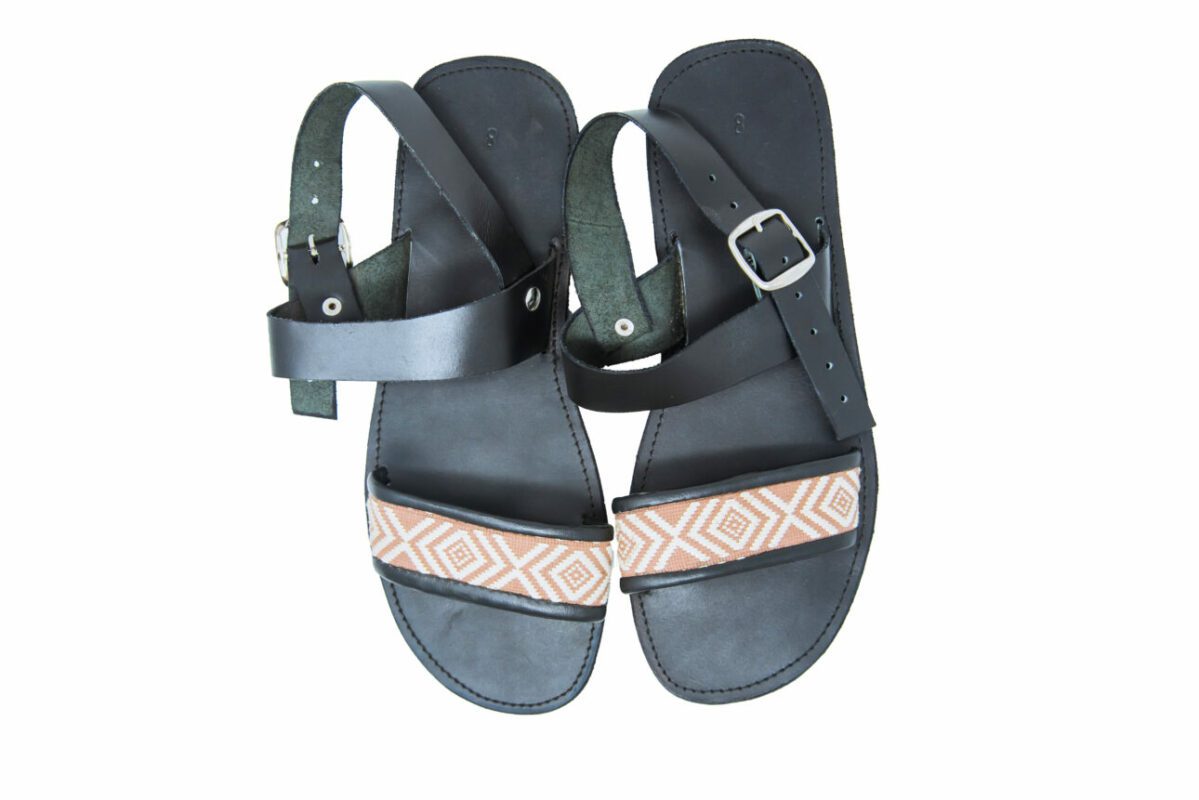 Women Leather Sandals Pink Migongo Printed - Image 2