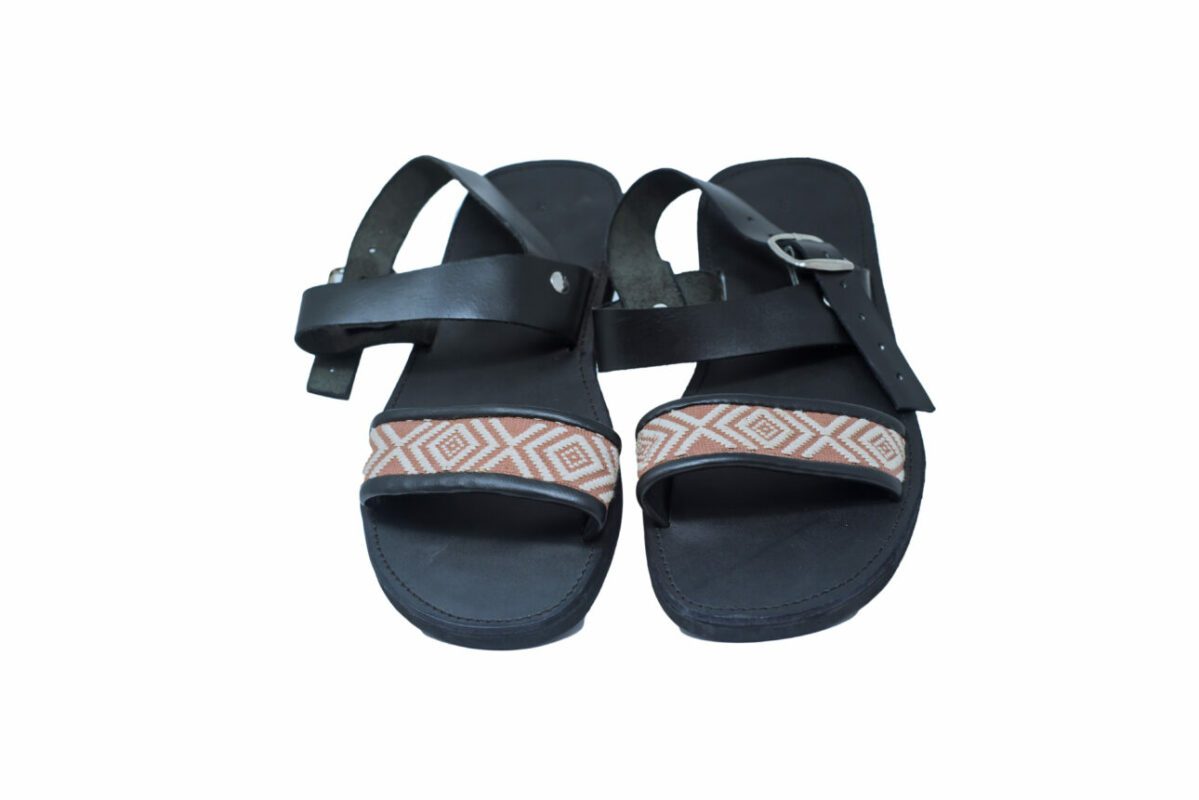 Women Leather Sandals Pink Migongo Printed