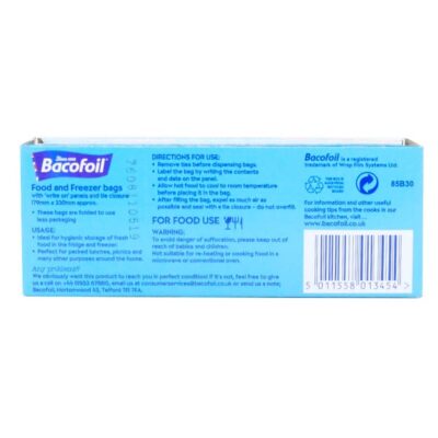 BACOFOIL FOOD FREEZER BAGS SMALL 50'S - Image 3